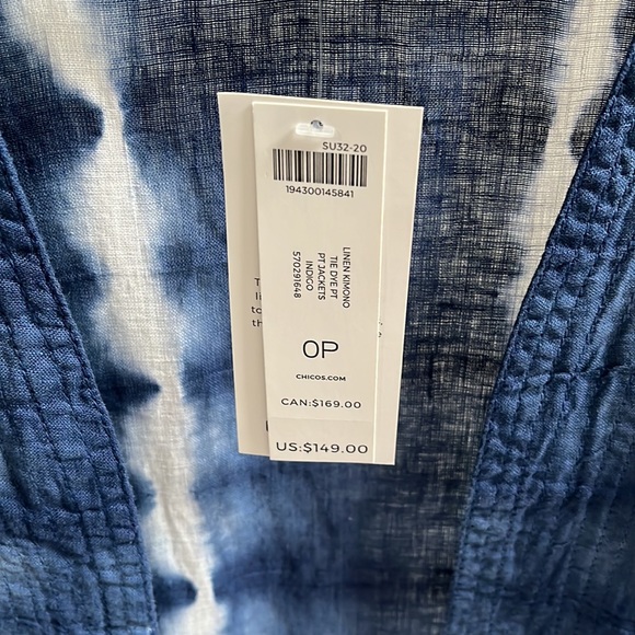 Chico’s tie dye kimono / duster, new with tags, 0P Chico’s size = 4/6P - Picture 4 of 9
